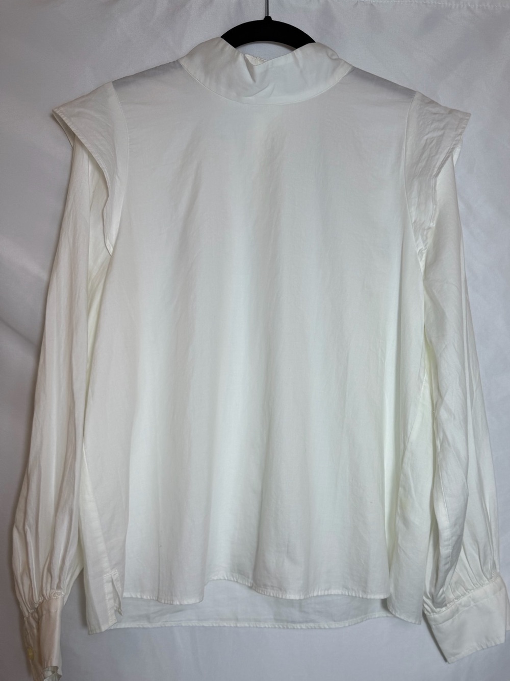 Everlane white Button-Neck Long Sleeve Shirt